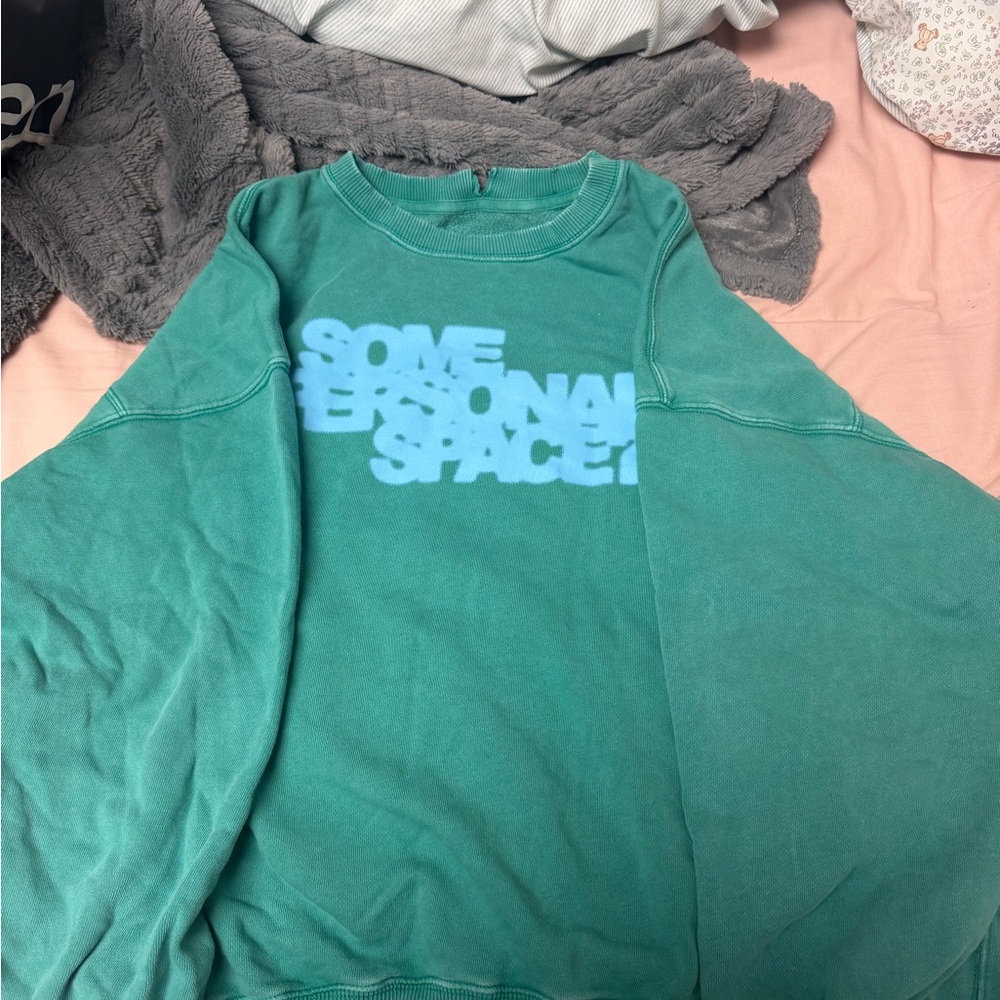 Aerie Mint Green Ruffled Sweatshirt